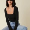 Square Neck Form Fitted Tee - Image 3