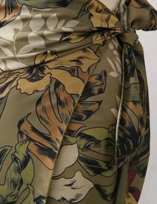 Foliage Print Overlap Skirt - Image 3