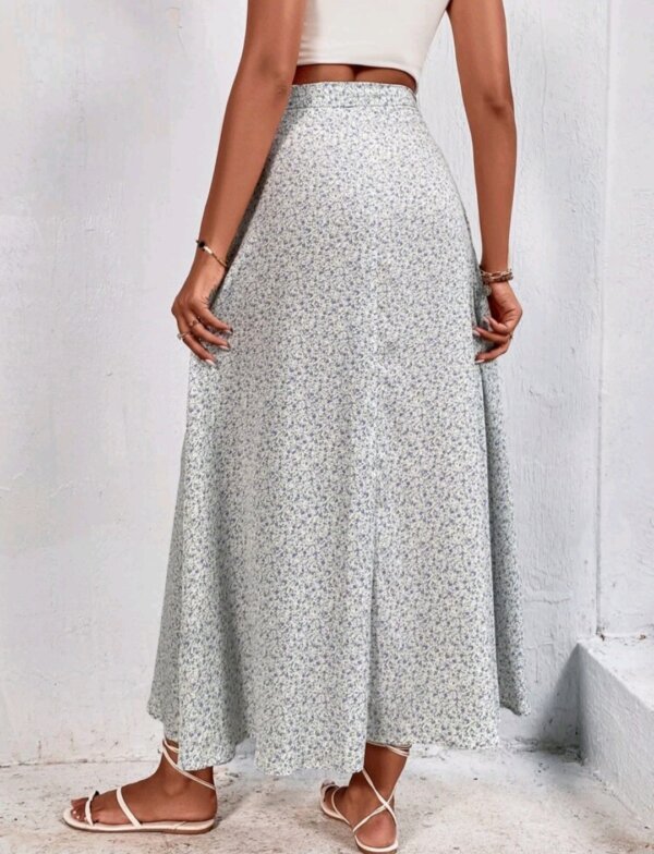 Ditsy Floral Tie Side Wrap Skirt - Image 2