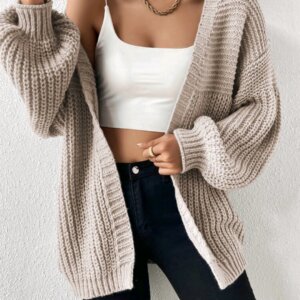 Open Front Drop Shoulder Cardigan