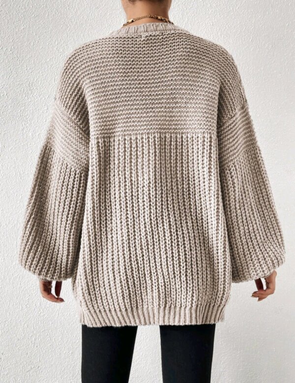Open Front Drop Shoulder Cardigan - Image 3