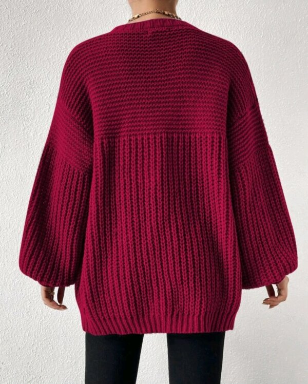 Open Front Drop Shoulder Cardigan - Image 7
