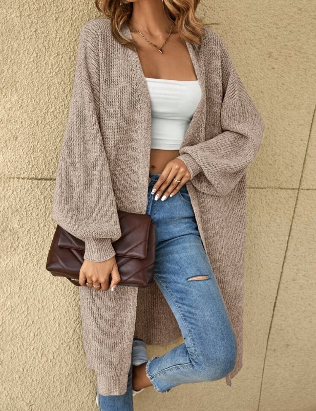Drop Shoulder Ribbed Knit Duster Cardigan - Spoil Me Collection