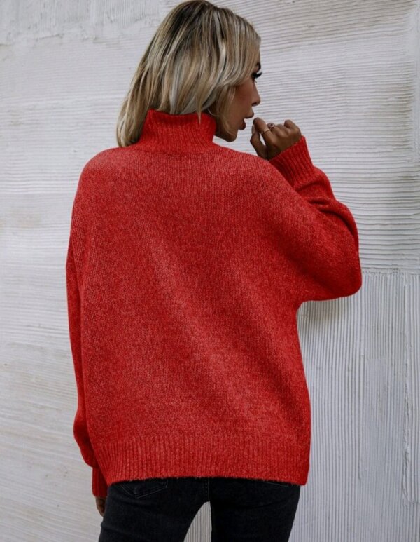 High Neck Drop Shoulder Jumper - Image 3