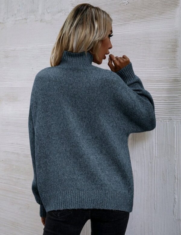 High Neck Drop Shoulder Jumper - Image 11