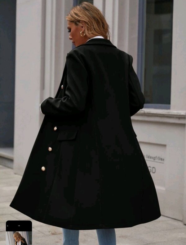 Double Breated Lapel Neck Overcoat - Image 3