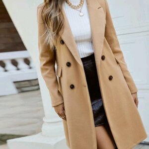Double Breasted Lapel Collar Overcoat