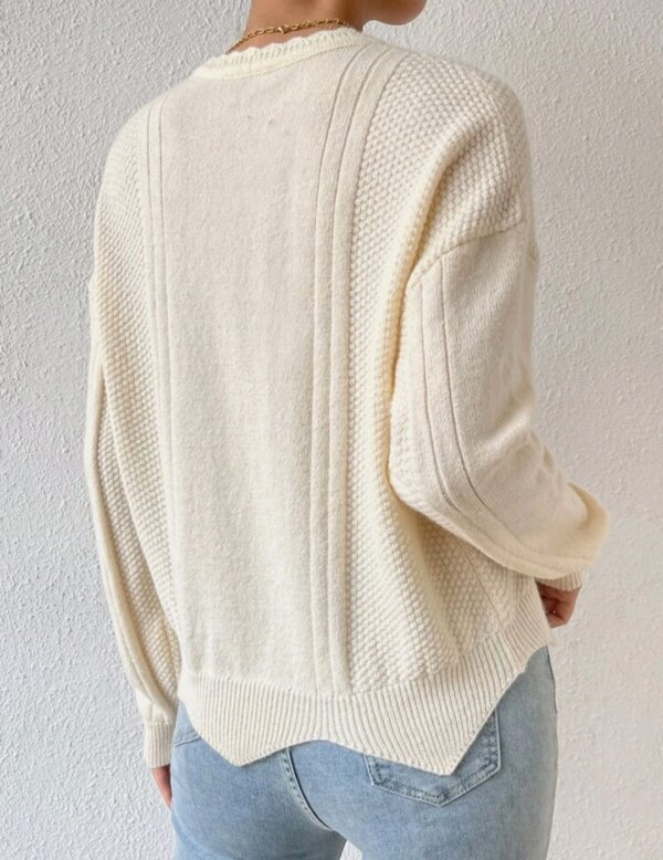 Unity Cable Knit Drop Shoulder Jumper - Image 3