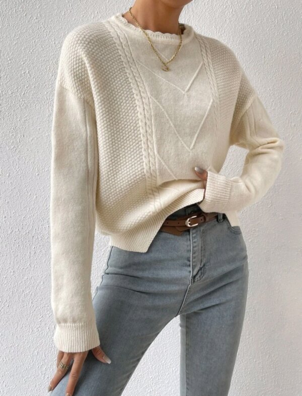 Unity Cable Knit Drop Shoulder Jumper - Image 4
