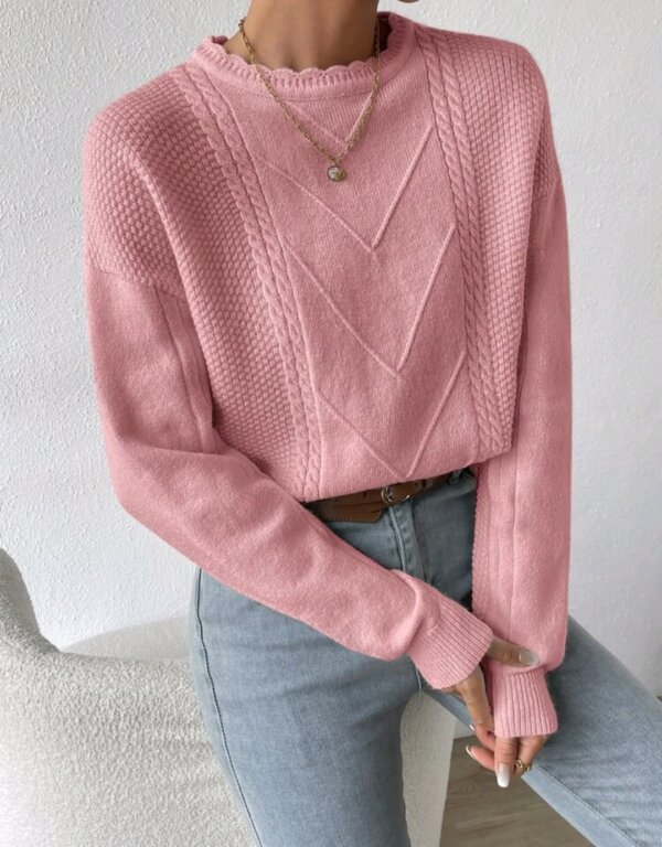 Unity Cable Knit Drop Shoulder Jumper - Image 5