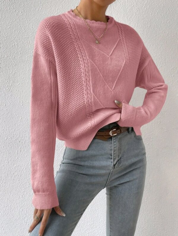 Unity Cable Knit Drop Shoulder Jumper - Image 7
